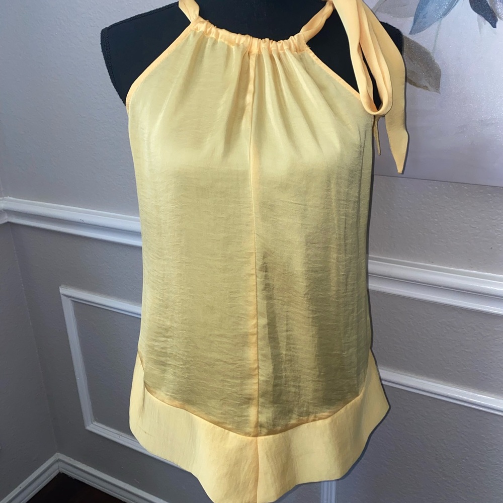 New York & Company Yellow Blouse || Size S || See photos for callout